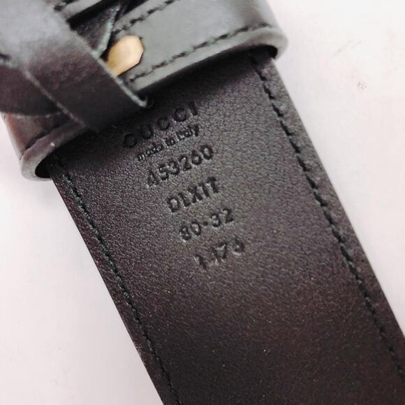 GUCCI GG pearl logo leather belt size 80 - Picture 8 of 9